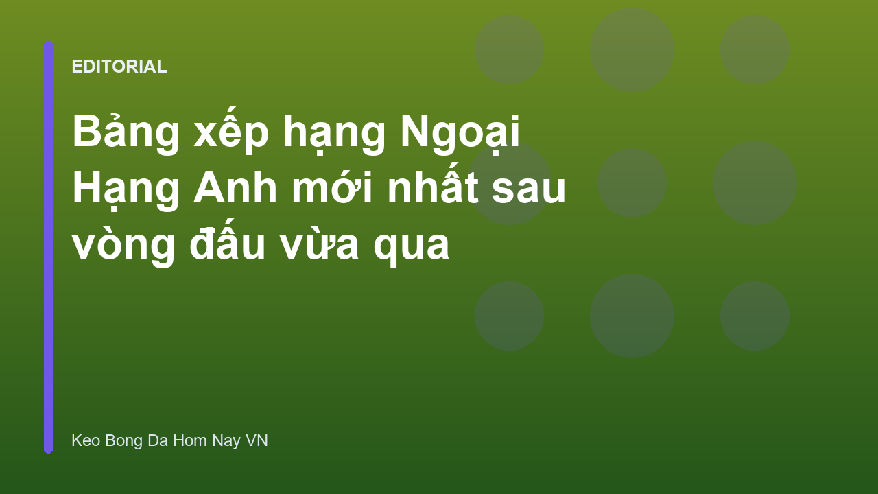 Bảng xếp hạng Ngoại Hạng Anh mới nhất